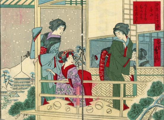 ファッション 明治13年 京都の雪の日の女性たち ジャパンアーカイブズ Japan Archives