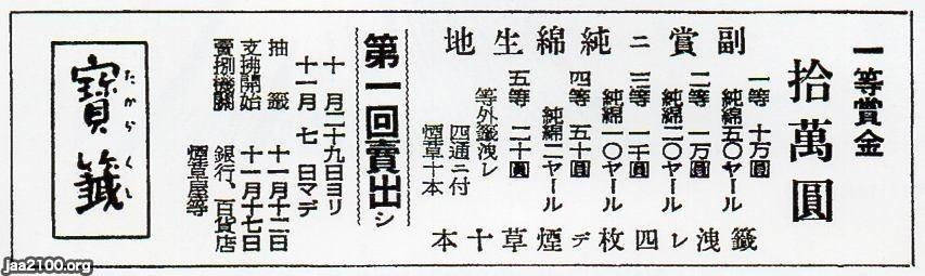 関心事（昭和20年戦後）▷第一回宝くじ（勧業銀行、大蔵省） | ジャパンアーカイブズ - Japan Archives