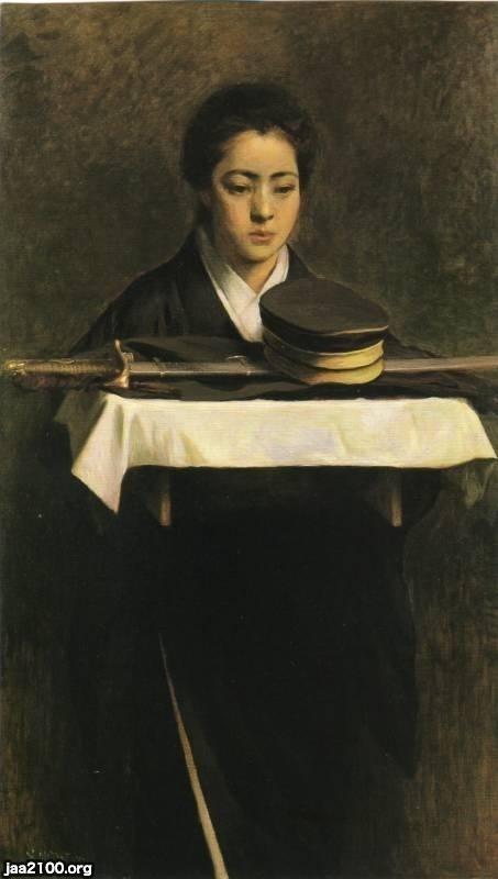 満谷国四郎「裸婦」油彩5号 ※東京美術俱楽部鑑定証付き 満谷国四郎「裸婦」油彩5号 ※東京美術俱楽部鑑定証付き 満谷国四郎