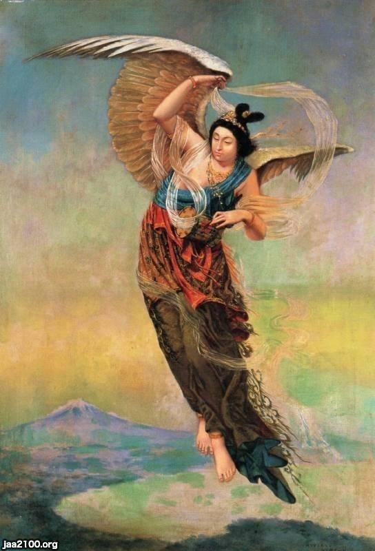 美術(明治23年) <羽衣天女>本多錦吉郎・画 ジャパンアーカイブズ Japan Archives