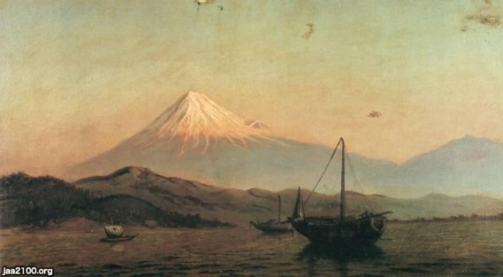 富士（明治14年）▷静岡県清水の湊から富士を見る | ジャパン