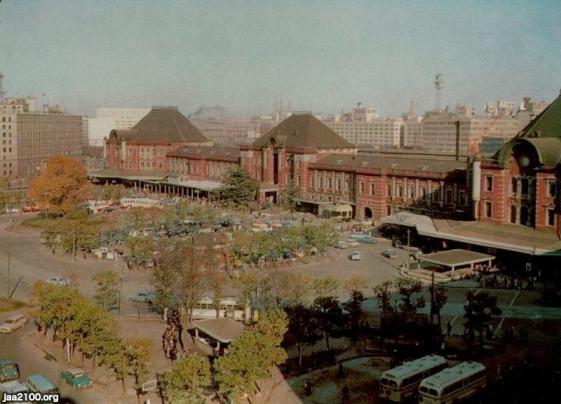 東京駅 昭和37年 東京駅 丸の内側 前の駅前広場 ジャパンアーカイブズ Japan Archives