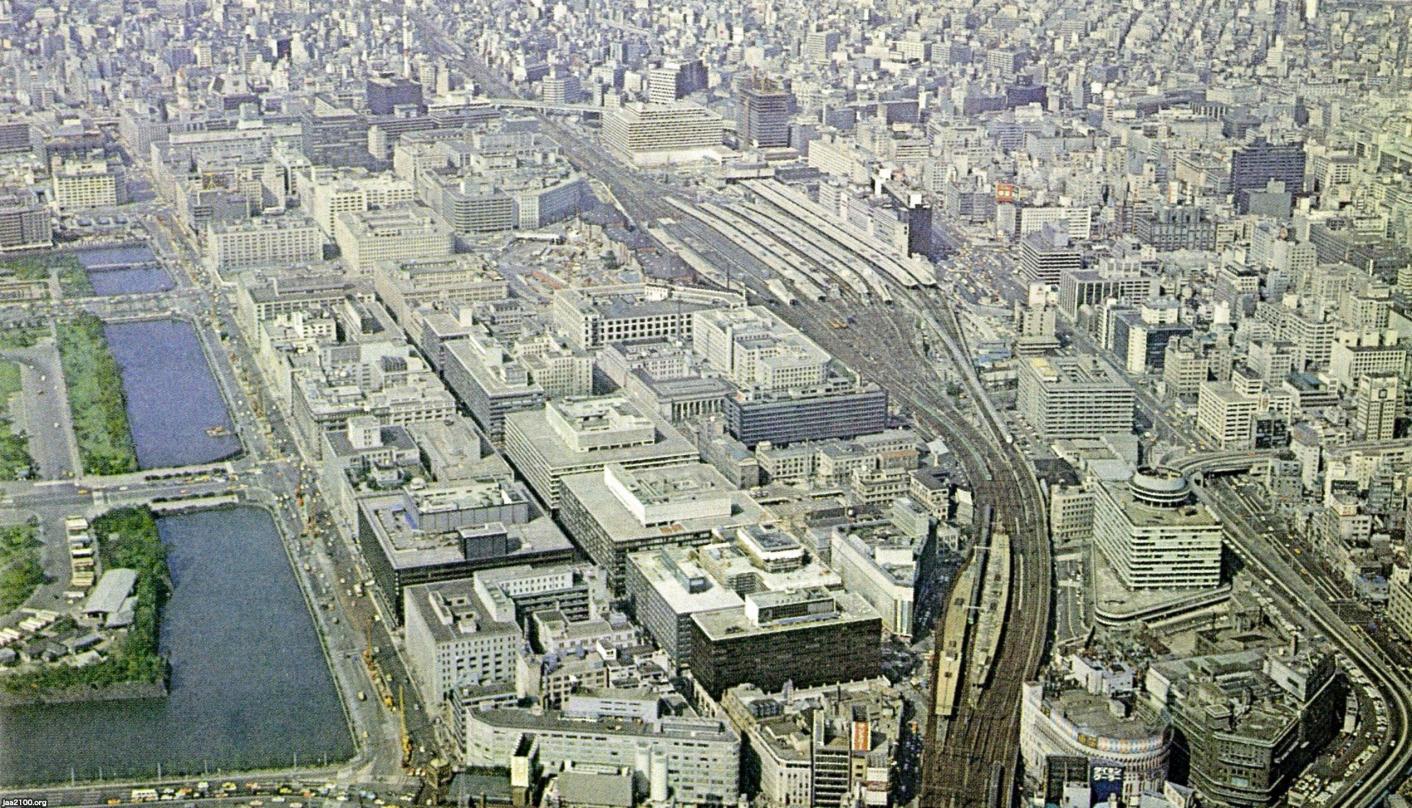 東京駅 丸の内 昭和45年 丸の内 空撮 ジャパンアーカイブズ Japan Archives