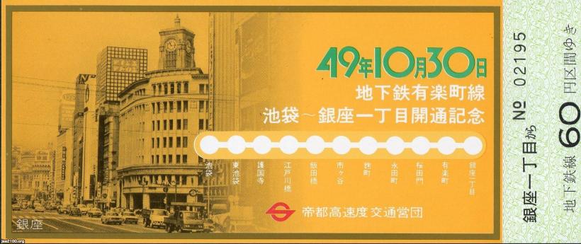 銀座（昭和49年）▷有楽町線（地下鉄メトロ）有楽町駅・銀座1