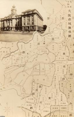 大正レトロ　大大阪明細地図　大正14年発行！大阪毎日新聞社！蔵出し！骨董品 最新大阪電車地図・大阪市内電車案内・1925年（大正14年5月
