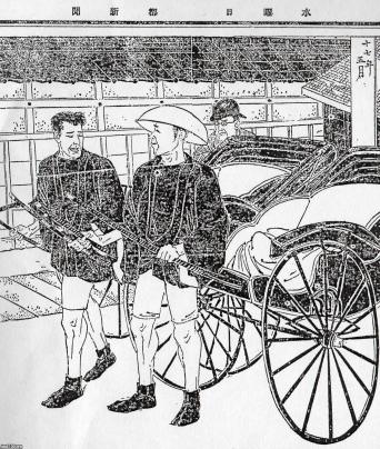 人力車（明治26年）▷新聞挿絵に描かれた人力車夫 | ジャパン
