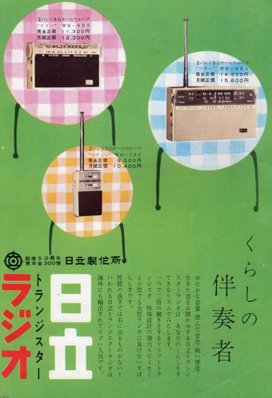 ラジオ受信機（昭和35年）▷トランジスタラジオ（日立製作所