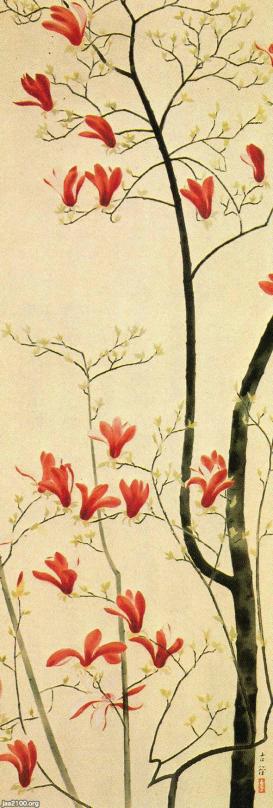 掛軸　小林古径　薊(あざみ) 掛軸 小林古径 薊(あざみ)