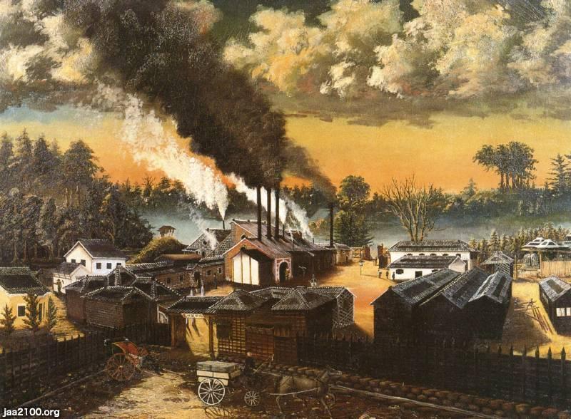 製紙(明治13年) 三田製紙所(東京・三田) ジャパンアーカイブズ Japan Archives