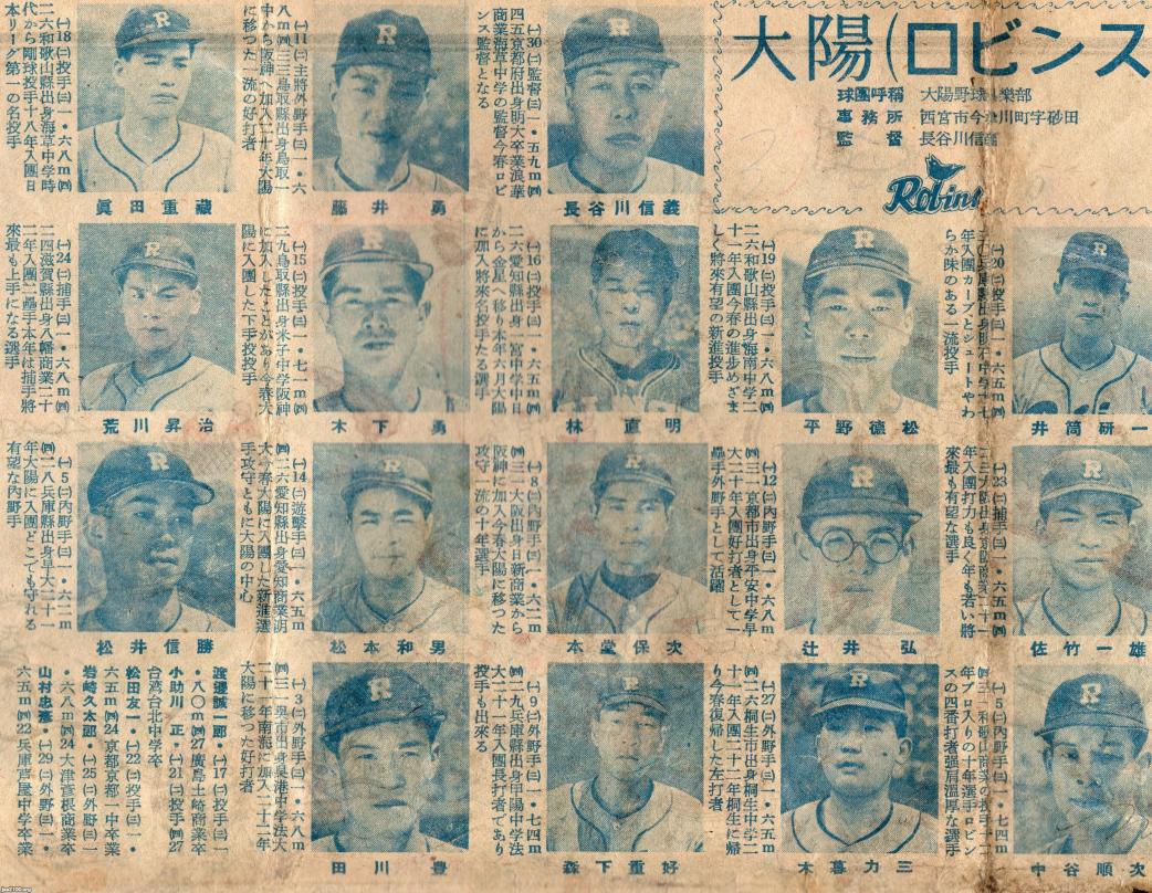 プロ野球（昭和23年）▷大陽（ロビンス、大陽野球倶楽部、現
