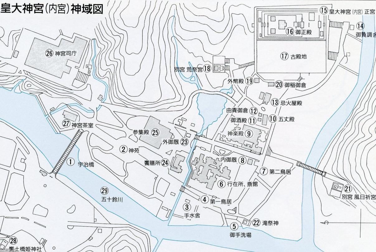 伊勢神宮（平成10年）▷内宮（皇大神宮）の境内図 | ジャパン 