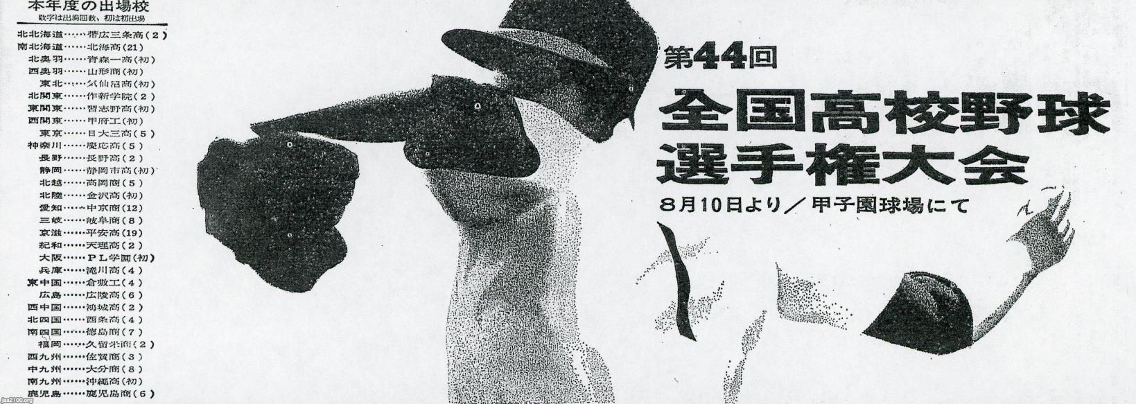 夏の甲子園（昭和37年）▷第44回全国高校野球（朝日新聞社・主催） | ジャパンアーカイブズ - Japan Archives