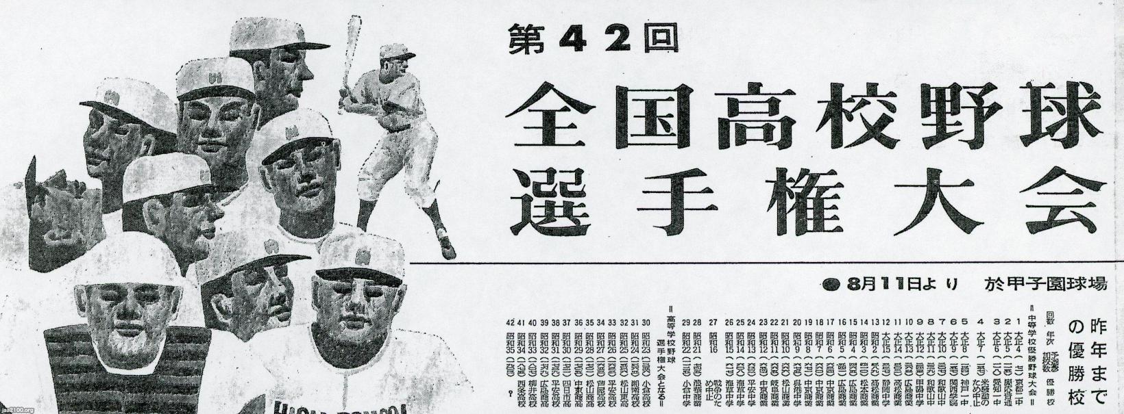 夏の甲子園（昭和35年）▷第42回全国高校野球（朝日新聞社・主催