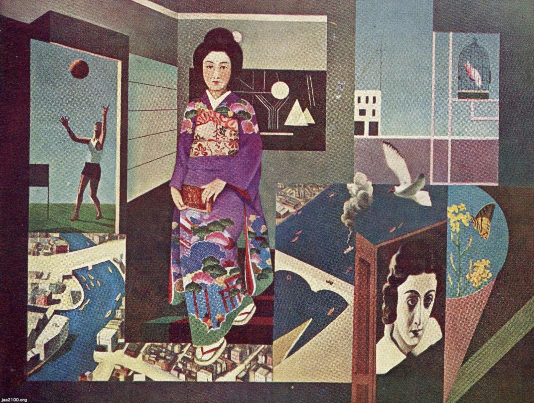 美術（昭和5年）▷「女のまわり」（古賀春江・画） | ジャパンアーカイブズ - Japan Archives
